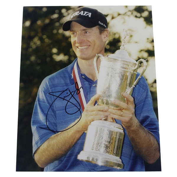 Jim Furyk Signed US Open Trophy 8x10 Photo JSA ALOA