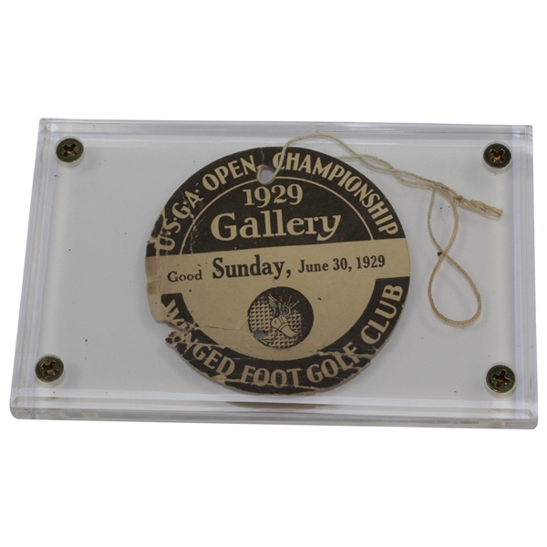 1929 US Open at Winged Foot Golf Club Sunday Gallery Ticket - Jones Playoff Win!