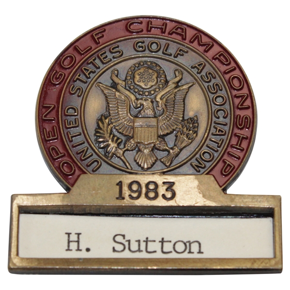Hal Suttons 1983 US Open Championship at Oakmont Contestant Badge