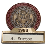 Hal Suttons 1983 US Open Championship at Oakmont Contestant Badge
