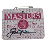 Jack Nicklaus Signed 1986 Masters Series Badge JSA ALOA