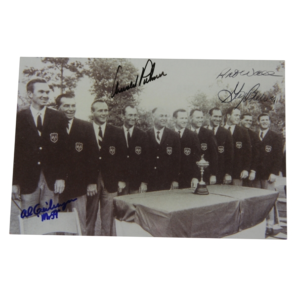 Arnold Palmer, Al Geiberger, Art Wall, & Gay Brewer Signed 1967 Ryder Cup Photo JSA ALOA
