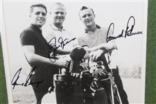 Jack Nicklaus, Arnold Palmer, & Gary Player Signed Framed Photo JSA #Z98898