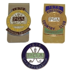1974, 1975, & 1978 Championship Money Clips/Badges - PGA & Club Professional Championships