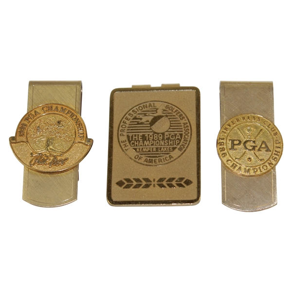 1986, 1988, & 1989 PGA Championship Comemmorative Money Clips
