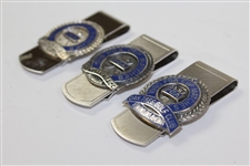 1977, 1978, & 1980 PGA Cup Matches Money Clips/Badges - Southern Hills, St. Mellion, & Oak Tree