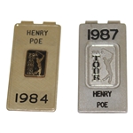 Henry Poes 1984 & 1987 PGA Tour Money Clips/Badges