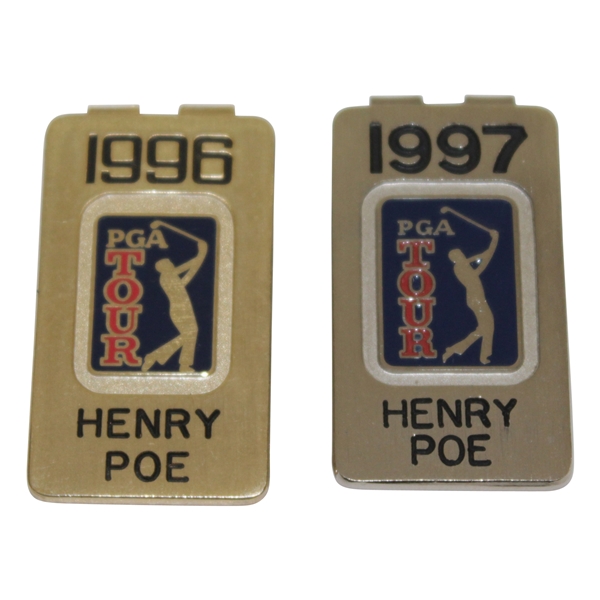 Henry Poes 1996 & 1997 PGA Tour Money Clips/Badges