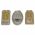 Three (3) Henry Poe Undated PGA Tour  Badges/Clip
