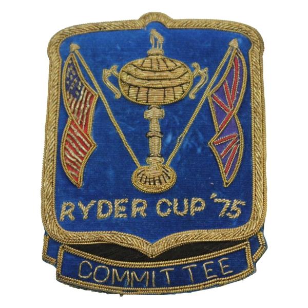 Henry Poes 1975 Ryder Cup Committee Blue Bullion Crest