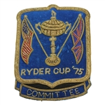 Henry Poes 1975 Ryder Cup Committee Blue Bullion Crest