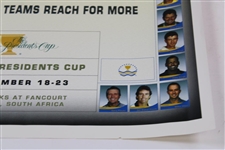 Tiger Woods , Mickelson, & Team USA Signed 2003 President's Cup Poster - World Golf Hall of Fame Collection JSA ALOA
