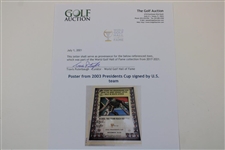 Tiger Woods , Mickelson, & Team USA Signed 2003 President's Cup Poster - World Golf Hall of Fame Collection JSA ALOA