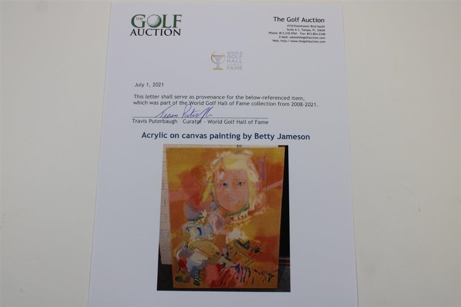 Original Hand-Painted Acrylic on Canvas Painting by Betty Jameson - World Golf Hall of Fame Collection