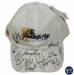 Woods, Nicklaus & US Presidents Cup Team Signed White Logo Hat - World Golf Hall of Fame Collection JSA ALOA