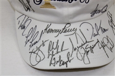 Woods, Nicklaus & US President's Cup Team Signed White Logo Hat - World Golf Hall of Fame Collection JSA ALOA