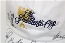 Woods, Nicklaus & US President's Cup Team Signed White Logo Hat - World Golf Hall of Fame Collection JSA ALOA