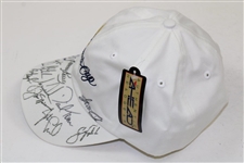 Woods, Nicklaus & US President's Cup Team Signed White Logo Hat - World Golf Hall of Fame Collection JSA ALOA