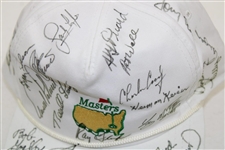 Masters Champions Multi-Signed Masters White Logo Hat - World Golf Hall of Fame Collection JSA ALOA