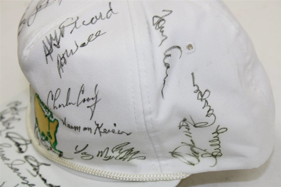 Masters Champions Multi-Signed Masters White Logo Hat - World Golf Hall of Fame Collection JSA ALOA