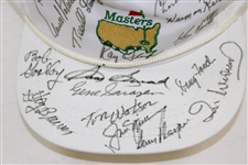 Masters Champions Multi-Signed Masters White Logo Hat - World Golf Hall of Fame Collection JSA ALOA