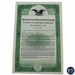 1949 Cleveland Baseball Company Stock Certificate Issued to Bob Hope - World Golf Hall of Fame Collection