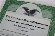 1949 Cleveland Baseball Company Stock Certificate Issued to Bob Hope - World Golf Hall of Fame Collection