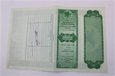 1949 Cleveland Baseball Company Stock Certificate Issued to Bob Hope - World Golf Hall of Fame Collection