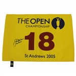 Jack Nicklaus Signed 2005 The OPEN at St Andrews Flag with Years Won Notation JSA ALOA