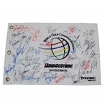 Multi-Signed Bridgestone at Firestone Embroidered Flag JSA ALOA