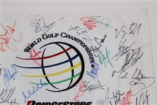 Multi-Signed Bridgestone at Firestone Embroidered Flag JSA ALOA