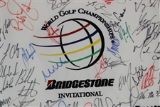 Multi-Signed Bridgestone at Firestone Embroidered Flag JSA ALOA