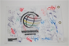 Multi-Signed Bridgestone at Firestone Embroidered Flag JSA ALOA