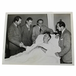Denny Shute in Hospital Being Visited by Golf Colleagues Wire Photo
