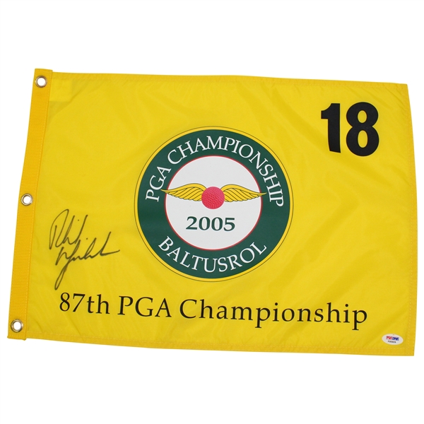 Phil Mickelson Signed 2005 PGA Championship at Baltusrol Screen Flag PSA/DNA #F06409