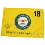 Phil Mickelson Signed 2005 PGA Championship at Baltusrol Screen Flag PSA/DNA #F06409