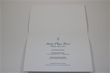2005 Masters Tournament Amateur Players Dinner Menu - Wednesday April 4th