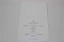 2005 Masters Tournament Club Dinner Menu - Served in Honor of Phil Mickelson
