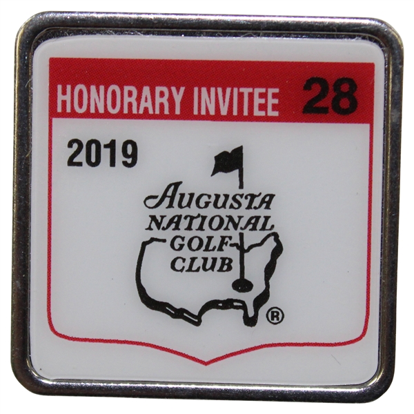 2019 Masters Tournament Honorary Invitee #28 Badge - Vinny Giles