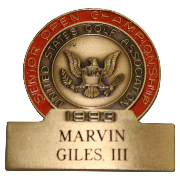 Vinny Giles' 1993 USGA Senior Open Championship Contestant Badge