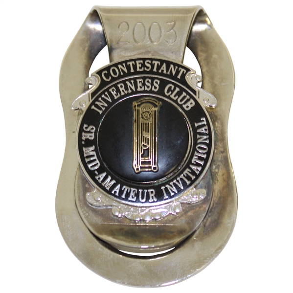 Vinny Giles 2003 Sr. Mid-Amateur Inv. At Inverness Club Contestant Badge/Clip