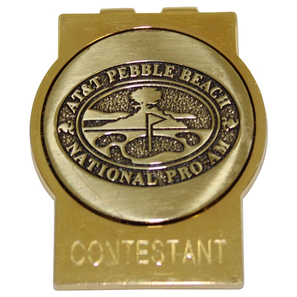 Vinny Giles AT&T Pebble Beach National Pro-Am Gold Colored Contestant Badge/Clip