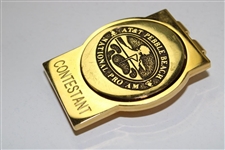 Vinny Giles' AT&T Pebble Beach National Pro-Am Gold Colored Contestant Badge/Clip