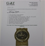 Vinny Giles' AT&T Pebble Beach National Pro-Am Gold Colored Contestant Badge/Clip