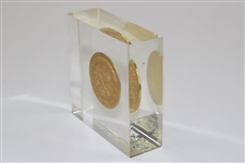 Vinny Giles' SGA Medal Encased in Lucite - Southern Golf Association Amateur Tournament