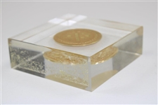 Vinny Giles' SGA Medal Encased in Lucite - Southern Golf Association Amateur Tournament