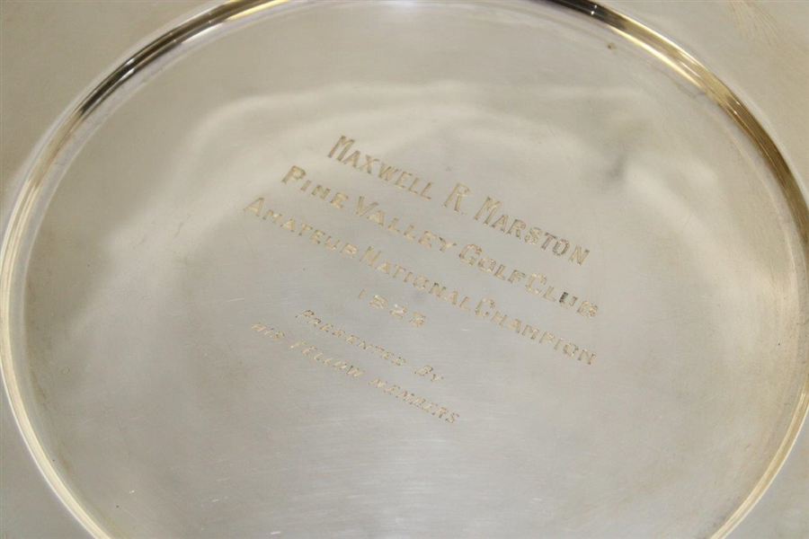 1923 Pine Valley GC Member Gifted Sterling Plate to Amateur National Champ Maxwell R. Marston