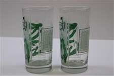 Lot of Two (2) Classic Masters 'Course Layout with Scorecard' Frosted Drinking Glasses