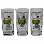 Three (3) Masters Commemorative Glasses from Tiger Wins - 1997, 2001 & 2005