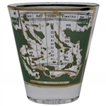 Classic Gold Foil Trimmed Masters Course Layout with Scorecard Rocks Glass
